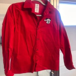 Disney Red Button-Up Shirt with Mickey Patch